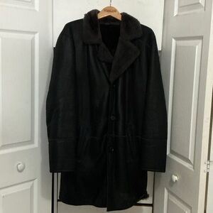 Men's Black Shearling Coat